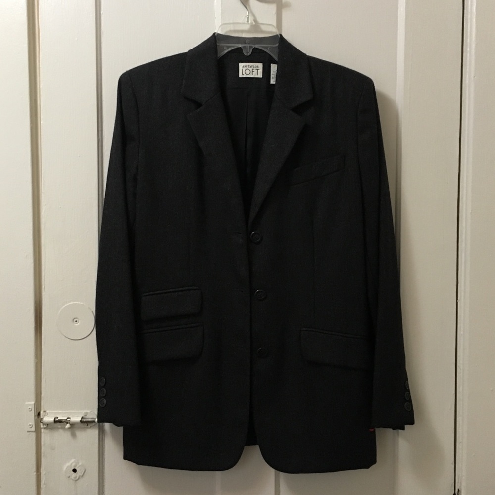 Anne Taylor Wool Jacket Dark Grey